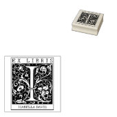 ヴィンテージ花モノグラムレターブックEx Libris ラバースタンプ (押印)