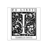 ヴィンテージ花モノグラムレターブックEx Libris ラバースタンプ (インプリント)