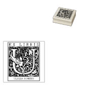 ヴィンテージ花モノグラムレターブックEx Libris ラバースタンプ (押印)