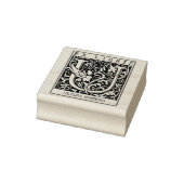 ヴィンテージ花モノグラムレターブックEx Libris ラバースタンプ (スタンプ)