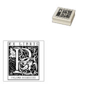 ヴィンテージ花モノグラムレターブックEx Libris ラバースタンプ (押印)