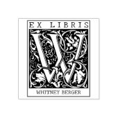 ヴィンテージ花モノグラムレターブックEx Libris ラバースタンプ (インプリント)