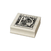 ヴィンテージ花モノグラムレターブックEx Libris ラバースタンプ (スタンプ)