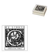 ヴィンテージ花モノグラムレターブックEx Libris ラバースタンプ (押印)