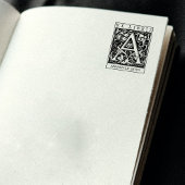 ヴィンテージ花モノグラムレターブックEx Libris ラバースタンプ