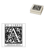 ヴィンテージ花モノグラムレターブックEx Libris ラバースタンプ (押印)