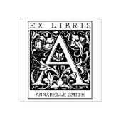 ヴィンテージ花モノグラムレターブックEx Libris ラバースタンプ (インプリント)
