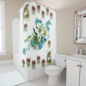 ヴィンテージ花レディープロトレイトショーカーテンホワイト シャワーカーテン (インサイチュ)