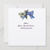 ヴィンテージ花付きパーム赤ちゃんシャワーモノグラム 招待状 (裏面)