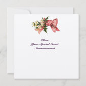 ヴィンテージ花付きパーム赤ちゃんシャワーモノグラム 招待状 (裏面)