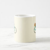 ヴィンテージ花付き自転車イラストレーションコーヒーM コーヒーマグカップ (中央)