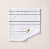 ヴィンテージ花付き自転車ターコイズタオルセット バスタオルセット (ウォッシュタオル)