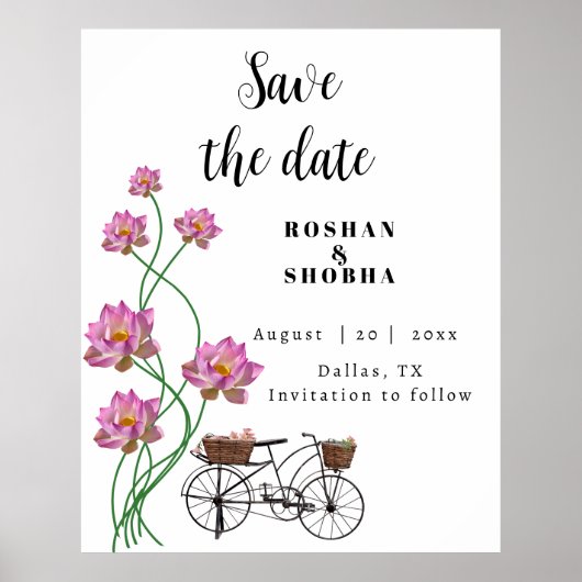 ヴィンテージ花付き自転車 ポスター (正面)