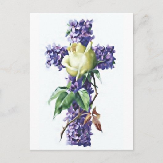 ヴィンテージ花十字 ポストカード (正面)