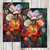 ヴィンテージ花器デコページの花 薄葉紙