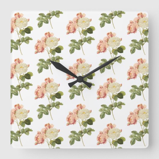 ヴィンテージ花壁時計2 スクエア壁時計 (正面)