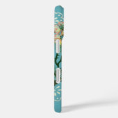 ヴィンテージ花壁紙ティール(緑がかった色)花柄 Case-Mate iPhoneケース (裏面 / 右)