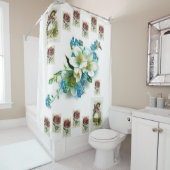 ヴィンテージ花女の子ホワイトショーカーテン シャワーカーテン (インサイチュ)