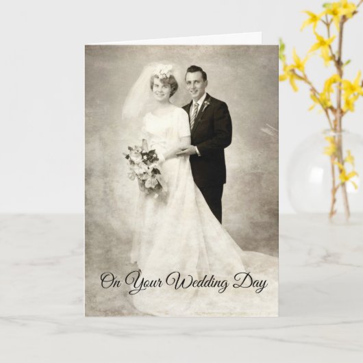 ヴィンテージ花婿 カード (黄色い花)