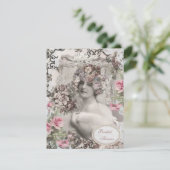 ヴィンテージ花嫁とジュエリー&フラワーズブライダルシャワー 招待状 (スタンド正面)