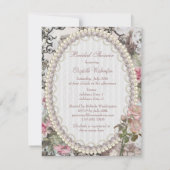 ヴィンテージ花嫁とジュエリー&フラワーズブライダルシャワー 招待状 (裏面)