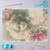 ヴィンテージ花嫁とバラ 薄葉紙 (クラフト)