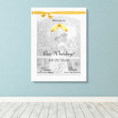 ヴィンテージ花嫁ウェルカムウェディング キャンバスプリント (インサイチュ (ウッドフロア))