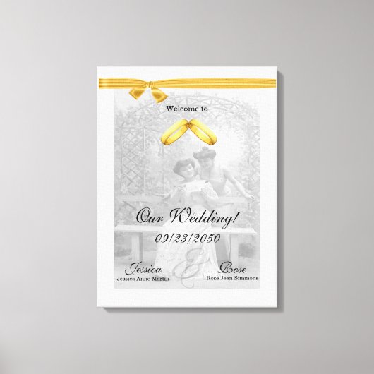 ヴィンテージ花嫁ウェルカムウェディング キャンバスプリント (正面)