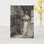 ヴィンテージ花嫁、ブライダルポートレートと写真家 カード (黄色い花)