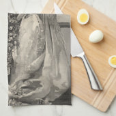 ヴィンテージ花嫁、ブライダルポートレートと写真家 キッチンタオル (四つ折り)