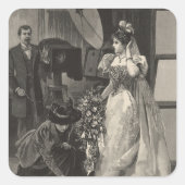 ヴィンテージ花嫁、ブライダルポートレートと写真家 スクエアシール (正面)