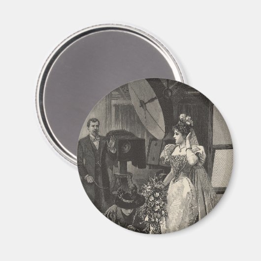 ヴィンテージ花嫁、写真家とのブライダルポートレート マグネット (正面/裏面)