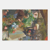 ヴィンテージ花市場の切り離し包装紙 ラッピングペーパーシート (正面)