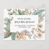ヴィンテージ花我々が移動した新しいアドレス新しい家 ポストカード (正面)