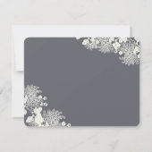 ヴィンテージ花木炭グレーウェディングRSVP 出欠カード (裏面)