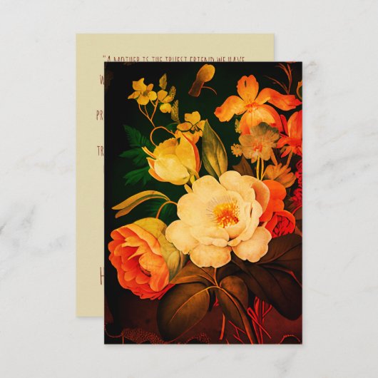 ヴィンテージ花束デザイン サンキューカード (正面/裏面)