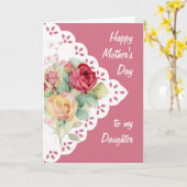 ヴィンテージ花束娘マザーズデイ カード (黄色い花)