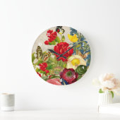 ヴィンテージ花束蝶 ラージ壁時計 (ホーム)