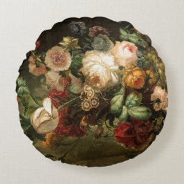ヴィンテージ花束 ラウンドクッション