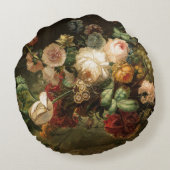 ヴィンテージ花束 ラウンドクッション (裏面)