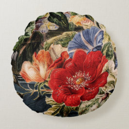 ヴィンテージ花束 ラウンドクッション
