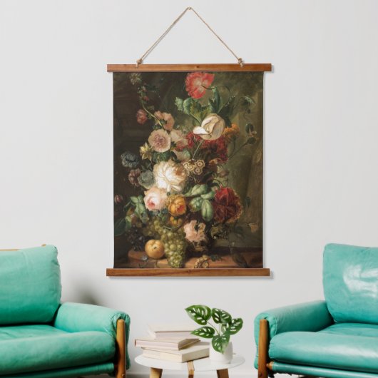 ヴィンテージ花束 吊り下げ型タペストリー (リビング)