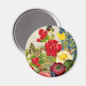 ヴィンテージ花束(蝶) マグネット (正面/裏面)