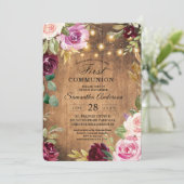 ヴィンテージ花枠灯付き美しい 招待状 (スタンド正面)