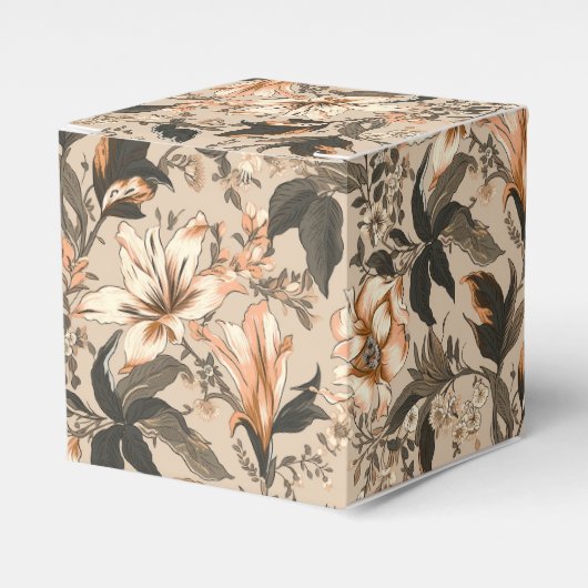 ヴィンテージ花柄お願い箱 フェイバーボックス (正面サイド)