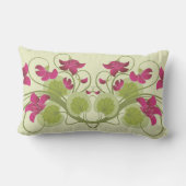 ヴィンテージ花柄かわいいガーリーファインアート ランバークッション (裏面)