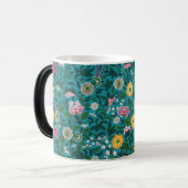 ヴィンテージ花柄の背景 – エレガントレトロ モーフィングマグカップ (正面左)