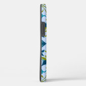 ヴィンテージ花柄アクアとグリーンフォンケース Case-Mate iPhoneケース (裏面 / 右)