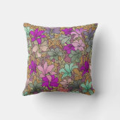 ヴィンテージ花柄イラストレーション クッション (裏面)