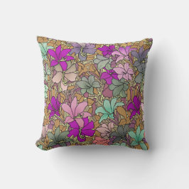 ヴィンテージ花柄イラストレーション クッション